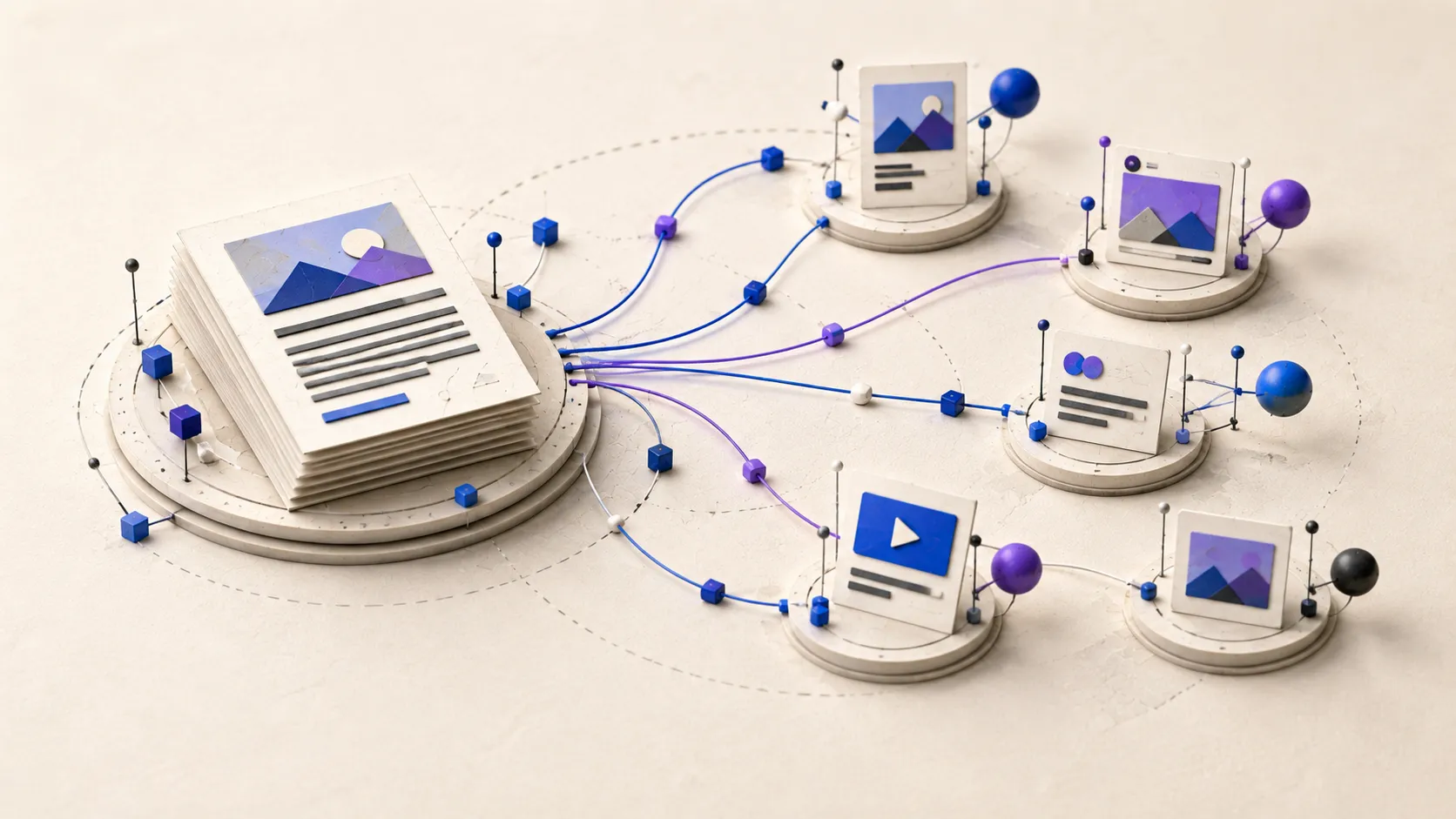 Un article source se transforme en plusieurs formats de contenus sociaux
