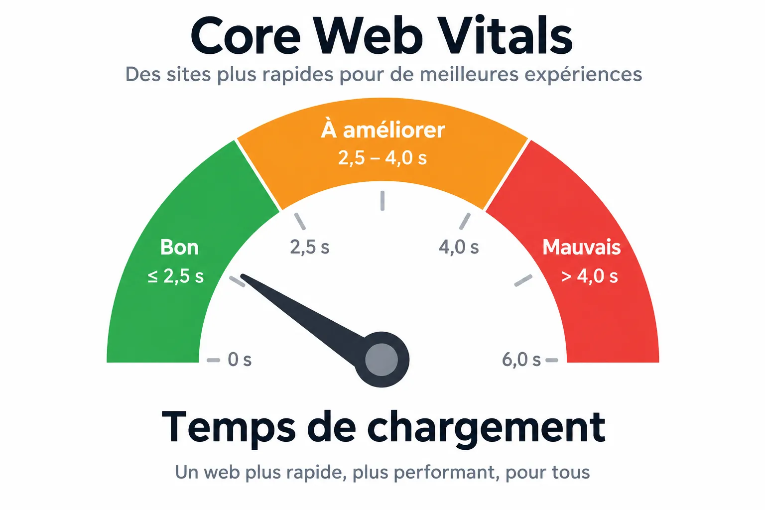Jauge de temps de chargement avec zones de performance